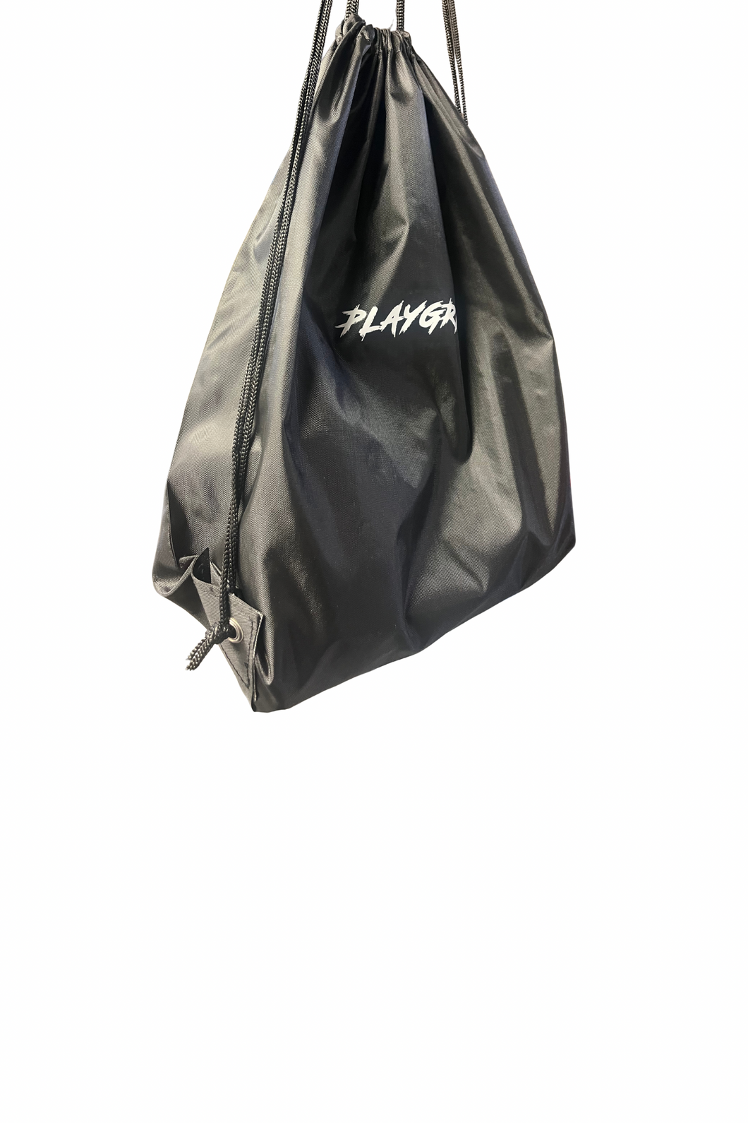 Text logo drawstring bags